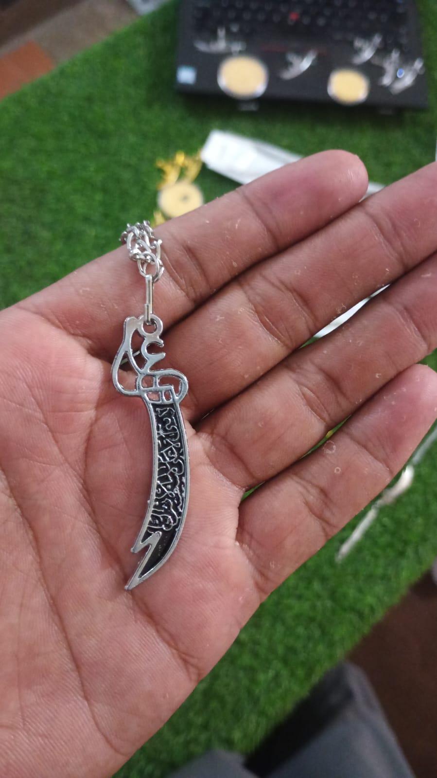 Al-Zulfiqar Signature Pendant – Vertical Design | Mola Ali (A.S.) Collection